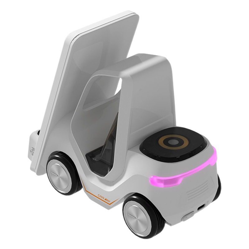 T20 soporte de escritorio inalámbrico de carga rápida forma de coche creativo diseño despertador multifuncional ambiente fresco luz conveniente