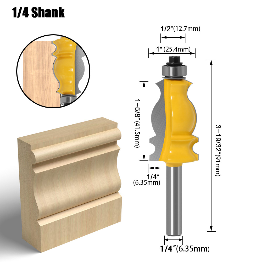 Exportación 1/2 mango de cola de pescado barandilla cuchillo de carpintería cuchillo de recorte carpintería fresadora grabado cuchillo línea cuchillo pintura amarilla
