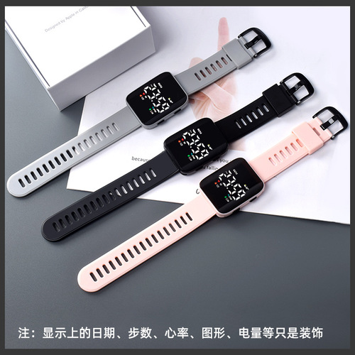 Best-selling new LED elementary school student electronic watch fashionable outdoor sports square waterproof children's electronic bracelet watch