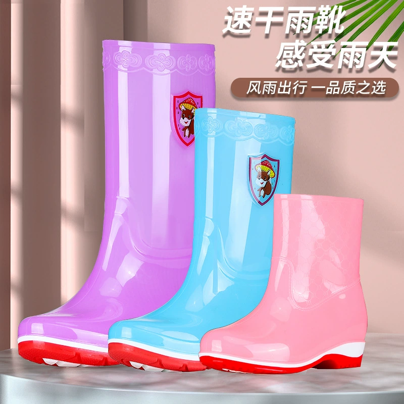 Желейные резиновые туфли женские школьные низкие трубки модная верхняя одежда милые взрослые студенческие резиновые сапоги на флисовой подкладке Водная обувь резиновая обувь оптом