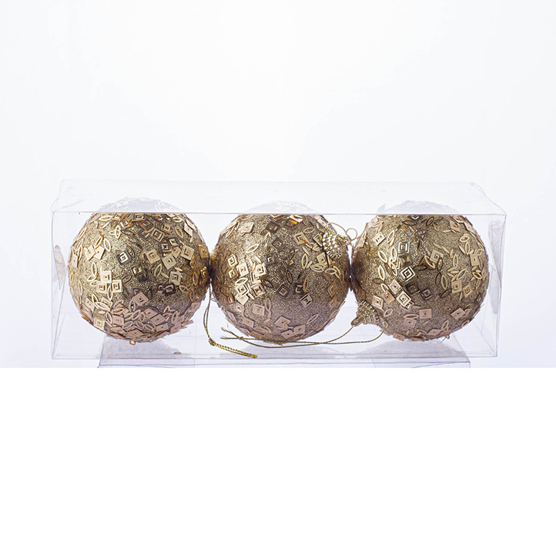8m3 lentejuelas de oro decoración de Navidad colgante bola de espuma BOLA DE Navidad colgante bola DIY decoración del árbol de Navidad