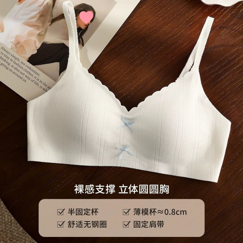 新款夏季内衣女小胸聚拢无钢圈胸罩防下垂收副乳女生舒适薄款文胸|undefined