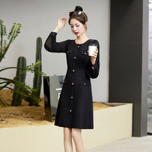2024秋季新款小个子高级感气质名媛修身长袖裙子时尚连衣裙WN6058