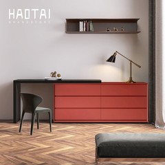 イタリア式の極めて簡単な化粧台の机の斗の棚の一体の現代の伸縮する寝室のテレビの棚の実木のコンピュータのデスクの収納棚