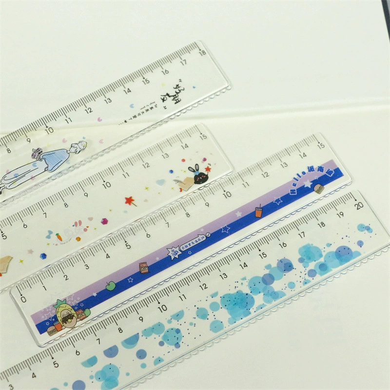 Gimen giant door stationery wave ulnar elementary school students 18/20cm centimeter plastic scale learning wave line