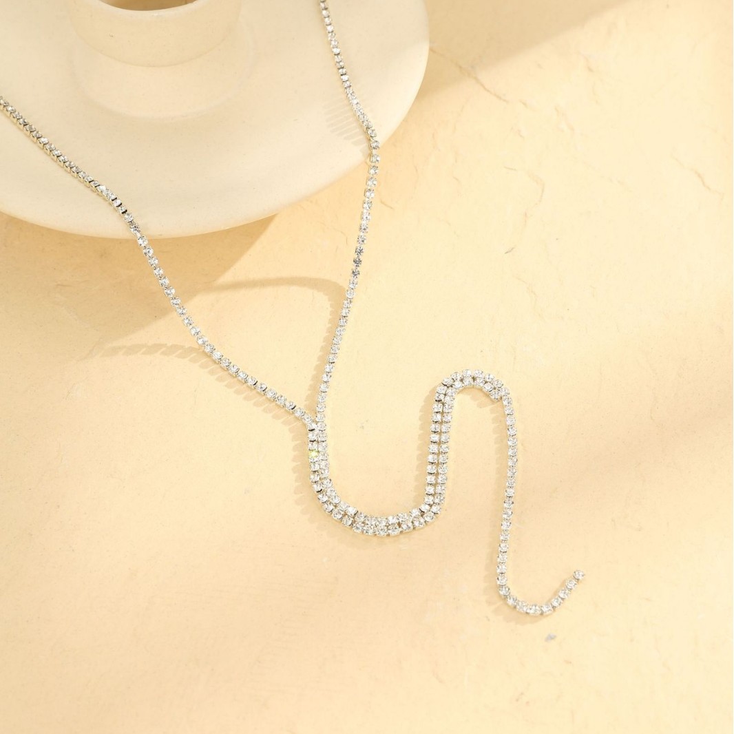 Versatile Rhinestone Long Necklace For Beach Vacation Bikini_voghion.com