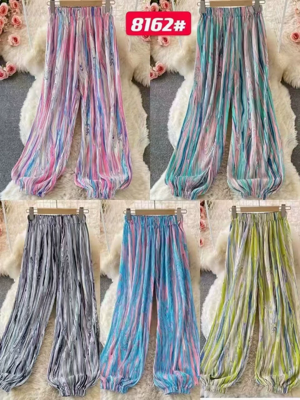Летние тонкие детские штаны-фонарики с принтом тай-дай, свободные модные леггинсы из ледяного шелка для девочек