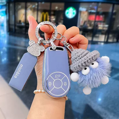 Static Rod/Key Bag Set 2022 Ballet Cat Advanced - yuanfeng-blue-full-diamond-bear-blue-rope-small-coal-ball