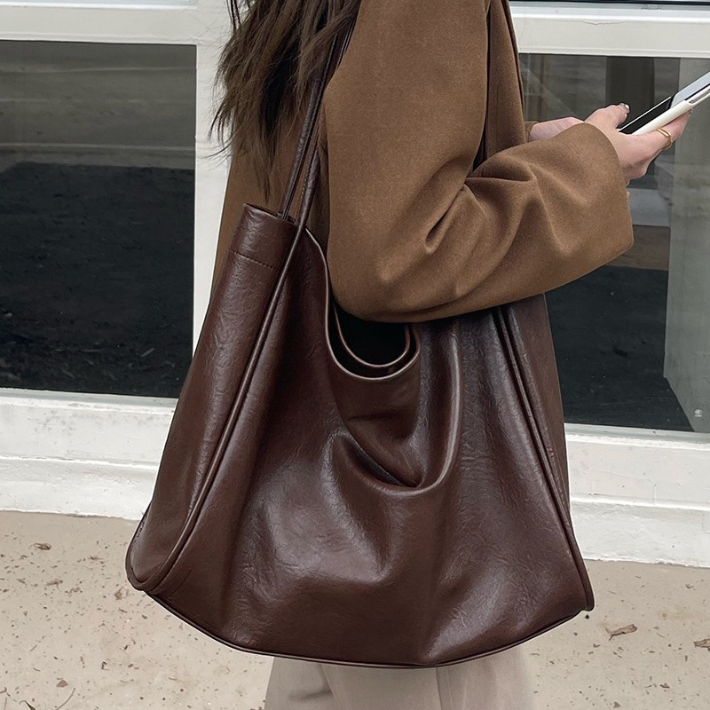 Maillard Borsa a tracolla alla moda da pendolare in morbida pelle con texture casual da donna, grande capacità_voghion.com