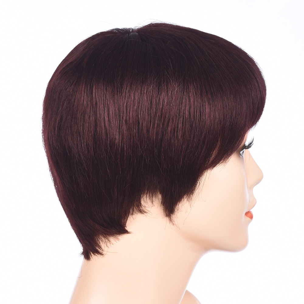 Handgeweven echte menselijk haar haarband pruik voor dames bordeau_voghion.com
