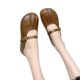 Internet Celebrated Baotou Slippers Women's 2025 New Retro Pleated Soft Bottom Non-slip All-match Fashionable Western Style Lazy Half-Slippers