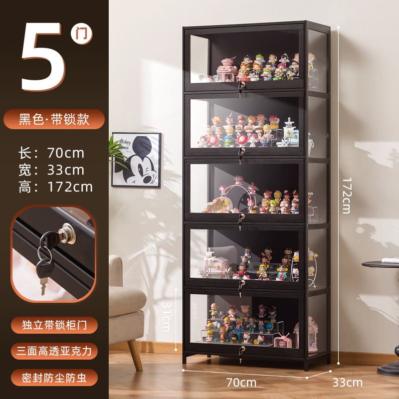 ロック付き手作りディスプレイキャビネット、アクリルディスプレイスタンド、透明防塵モデル人形、ブラインドボックス、トウモロコシディスプレイボックス|undefined