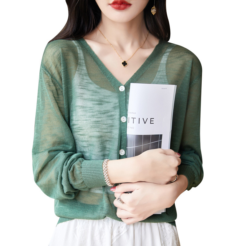 Bamboo thin silk cardigan