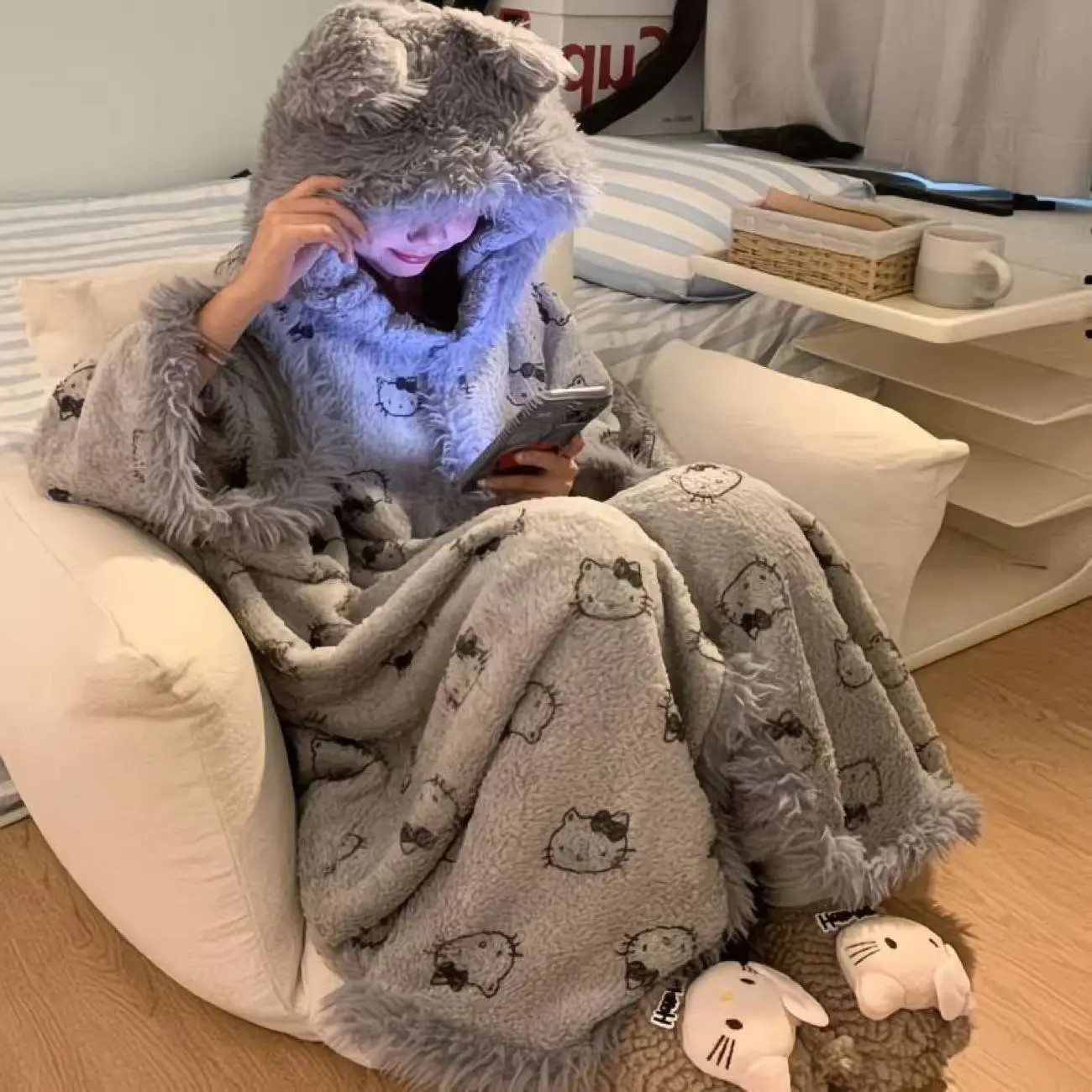회색 KT 고양이 망토