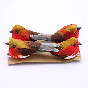 Christmas Simulation Red Orange Robin Bird Christmas Red Simulation Bird Gardening Decoration Bird