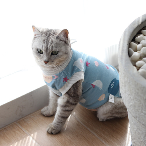 Pet cat sterilization clothing pure cotton breathable male and female universal post-operative recovery anti-licking, scratching, and harassment weaning clothing