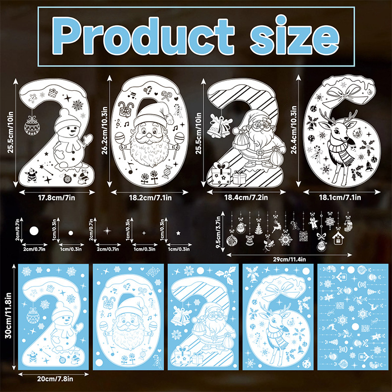 Christmas Snowflake Window Sticker Reindeer Holiday Decoration_voghion.com