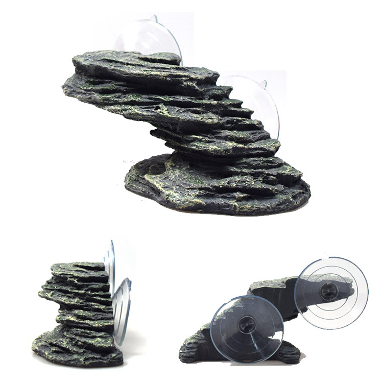 Crawler Fish Tank acuario paisaje decoración resina artesanía simulación secado tortuga tabla agujero coral Buda estatua cactus