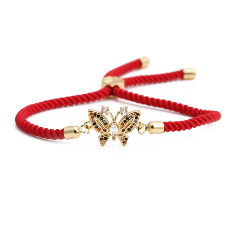 Wholesale Pulsera Ajustable De Cobre Con Cuentas De Color Mariposa De Moda Nihaojewelry display picture 2