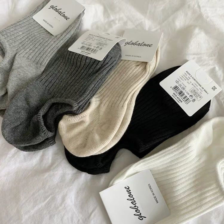 Korean Pure Color Threaded Boat Socks, Invisible Floor Socks for Female Students, Sports and Leisure Socks, Breathable Shallow Mouth Thin Socks