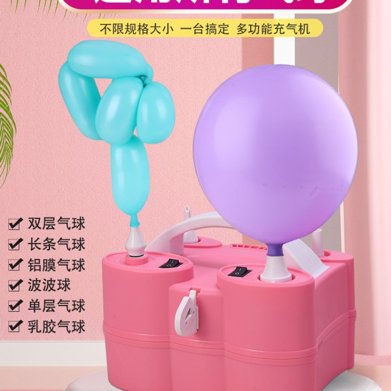 Inflador eléctrico de globo, inflador de globo, bomba de inflado eléctrico de globo, inflador automático de doble agujero inflado para festivales