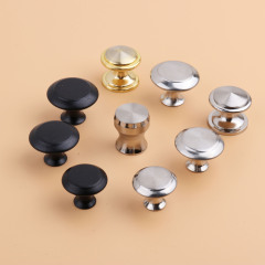 Cabinet door drawer small handle cabinet door single hole handle glass hole-free handle simple black door stainless steel