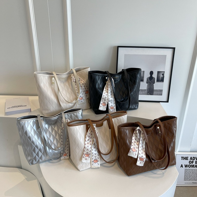 Tote Ba's New Fashion Versatile Handbag Large Capacity Personalized Simple Shoulder Bag PU Leather Fashionable_voghion.com
