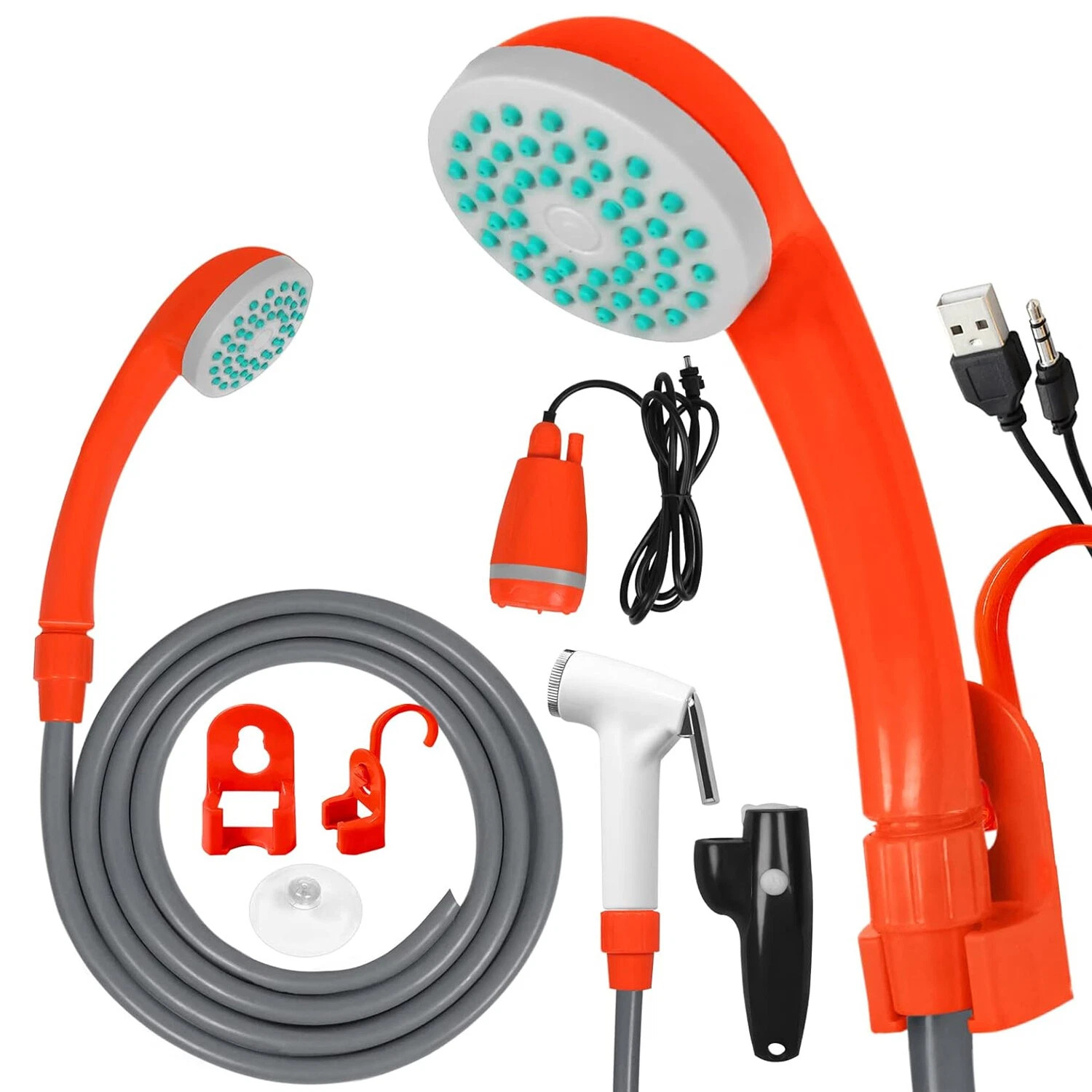 Ducha de coche portátil ducha al aire libre USB inalámbrico de doble uso ducha de baño de camping transfronterizo Inglés