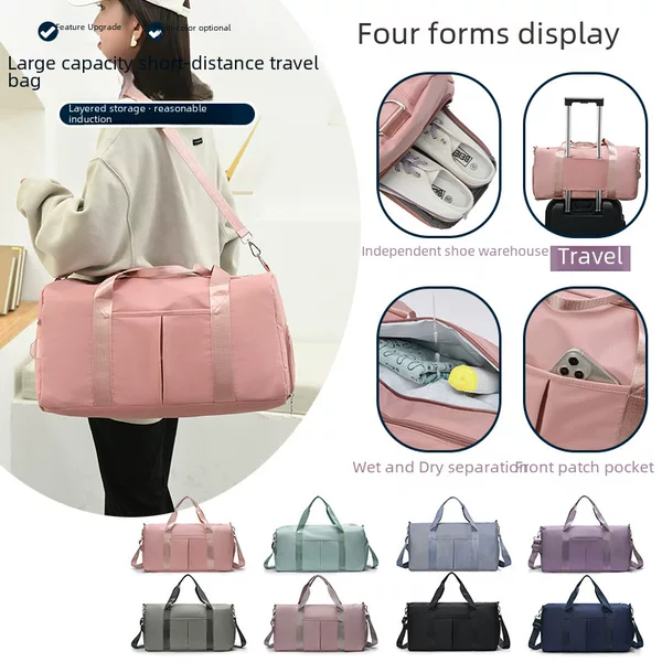 Short-Distance Large-Capacity Travel Bag, Business Trip Luggage Bag, Can Be Used as a Trolley, Sports and Fitness Bag, Yoga Portable, Water-Repellent