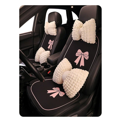 Cover Car Seat Cushion SUV – Seat cushion, seat cover - four-seasons-bow-style-seven-piece-set-white-puff-headrest-2-pillows-2-1