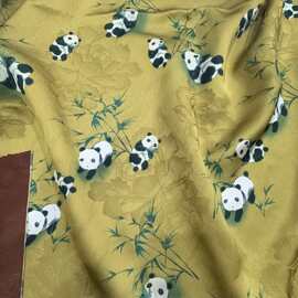 布料新款提花牡丹仿真丝底全涤不透柔软 网红爆款女装面料 女童布