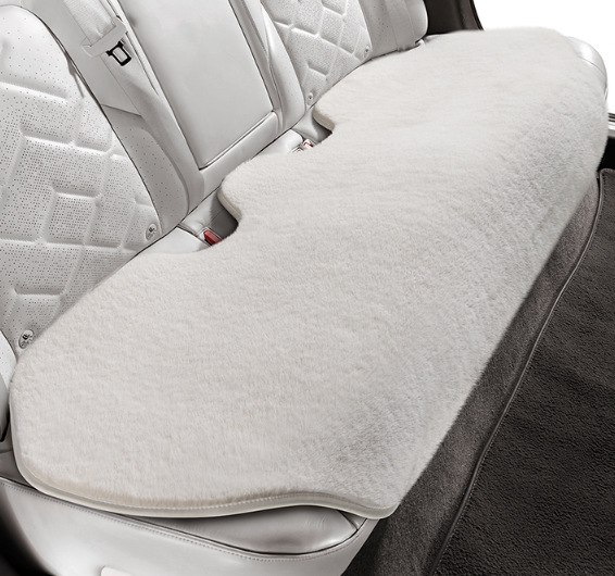 Wool pad — Qìchē Car Seat Cushion - ivory-white-rear-row-long-cushion
