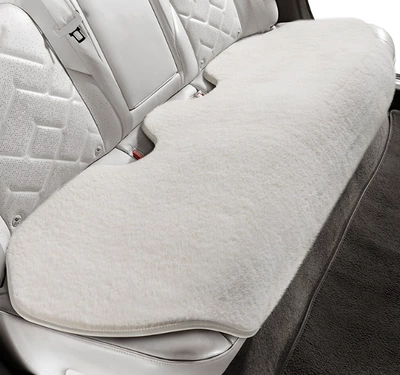 Wool pad — Plush Women's Car Seat Cushion - ivory-white-rear-long-cushion