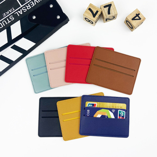 Wholesale thin ID card holder for women, PU leather card case, multi-card slot credit card holder