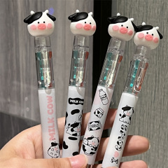 Cartoon girl four-color ballpoint pen ins style cute peach pen dinosaur little white bear ballpoint pen multi-function marker