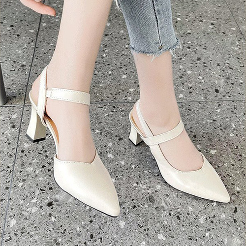 Baotou Sandals Women's Summer  Spring New Thick Heel Medium Heel Strap Fashion Women's Shoes Casual High Heels
