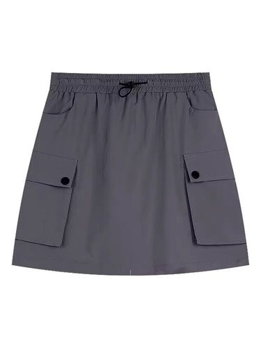 Women's Summer Thin High-Waist A-Line Wide Leg American Quick-Dry Short Skirt with Design Sense