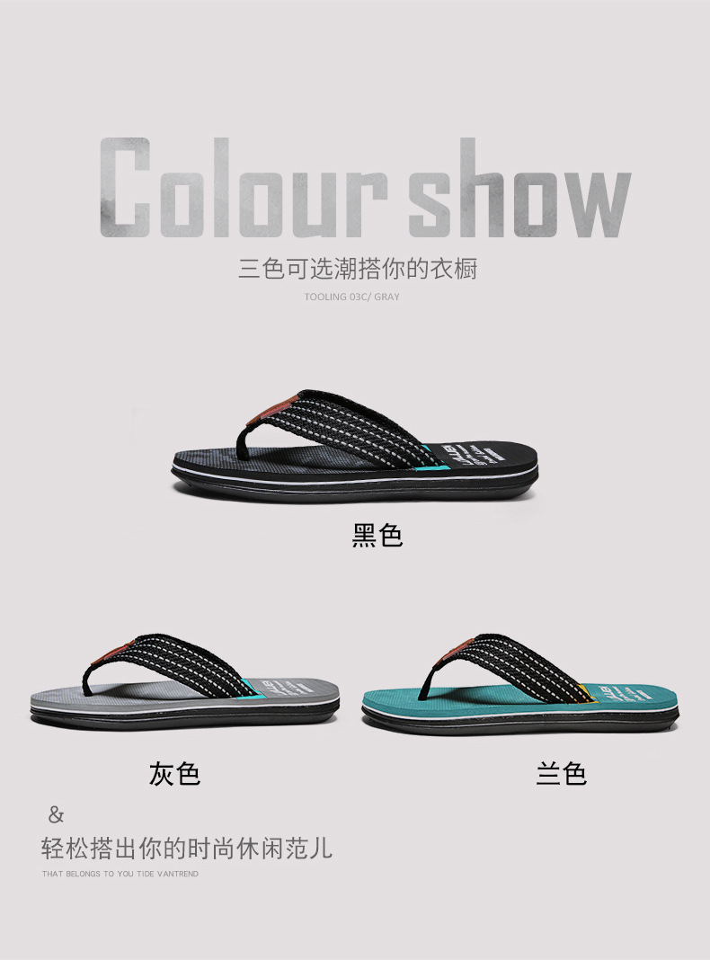 Summer new men's flip-flops, anti-slip outerwear, flip-flops, men's outdoor beach shoes, European and American cool slippers wholesale undefined