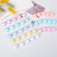 実色メッキミルク系八色愛大孔diyかわいい甘い桃心ブレスレットネックレス材料アクセサリー部品