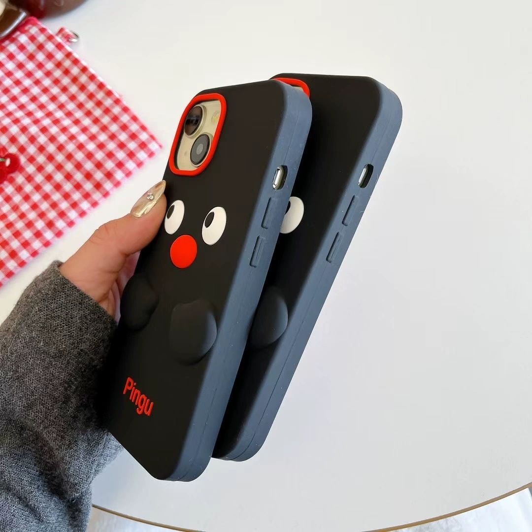 Чехол для iPhone 14 Pro с дизайном «яблоко» мультяшный милый черный, совместим с iPhone 16