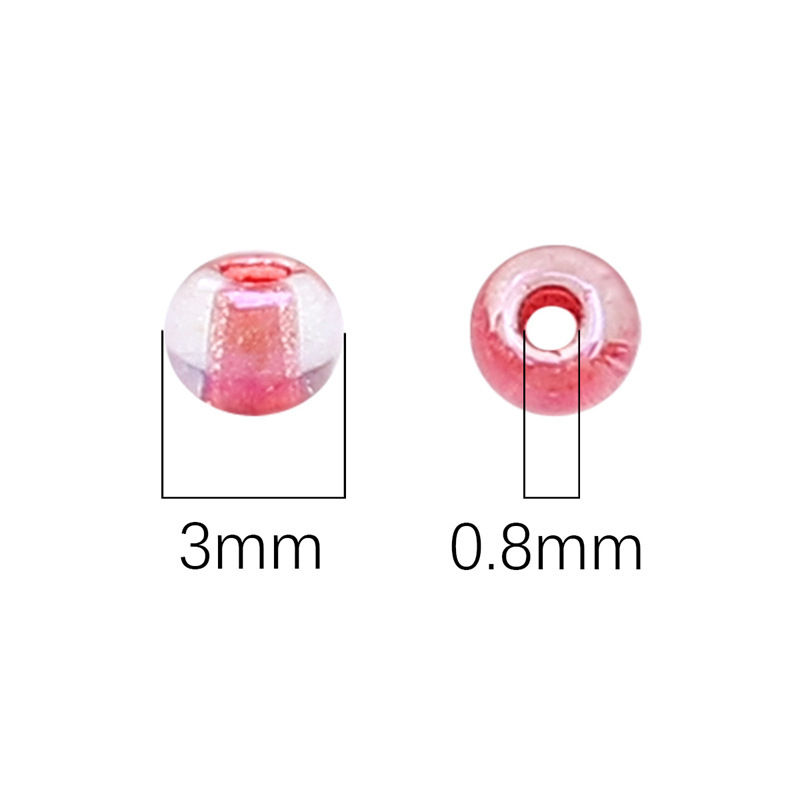 2 - 4mm accesorios de collar de pulsera caseros DIY hechos a mano con cuentas de arroz de núcleo teñido de cuentas de color mágico súper excelente