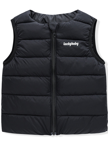 Autumn/Winter New Children's Down Cotton Vest for Boys and Girls, Wearable Inside and Outside, Thick Warm Cotton Back Vest for Babies