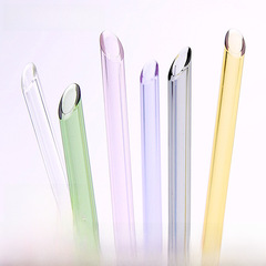 可戳破包裝尖頭玻璃吸管彩色耐高溫珍珠奶茶店果汁飲料吸管