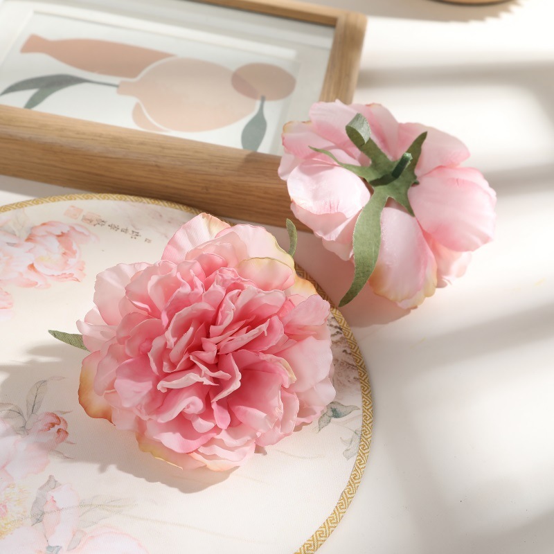 DIY手シミュレーション焼辺牡丹帽子服アクセサリー花花頭絹花偽花結婚祝い花壁装飾|undefined