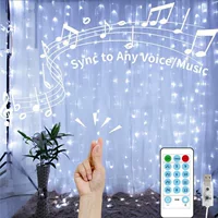 Открытый Смарт USB музыка RGB Голосовое управление занавески светодиодные фонари для вечеринок декоративные фонари струнные кемпинговые огни струнные светильники
