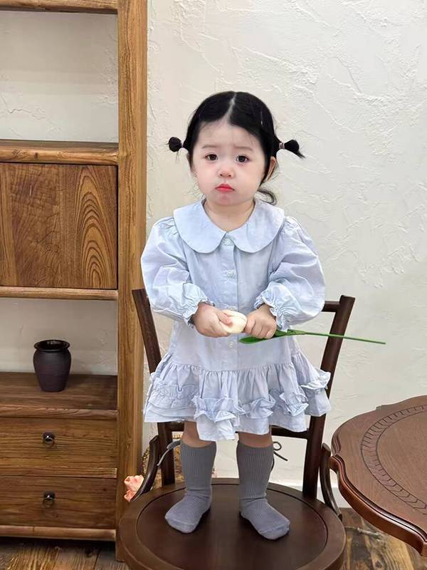 甜小司女童秋装套装秋季新款藏青针织毛衣宝宝衬衫裙子时尚两件套|undefined