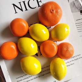 仿真橘子假水果泡沫模型黄柠檬橱柜样板间展示装饰摆件摄影道具