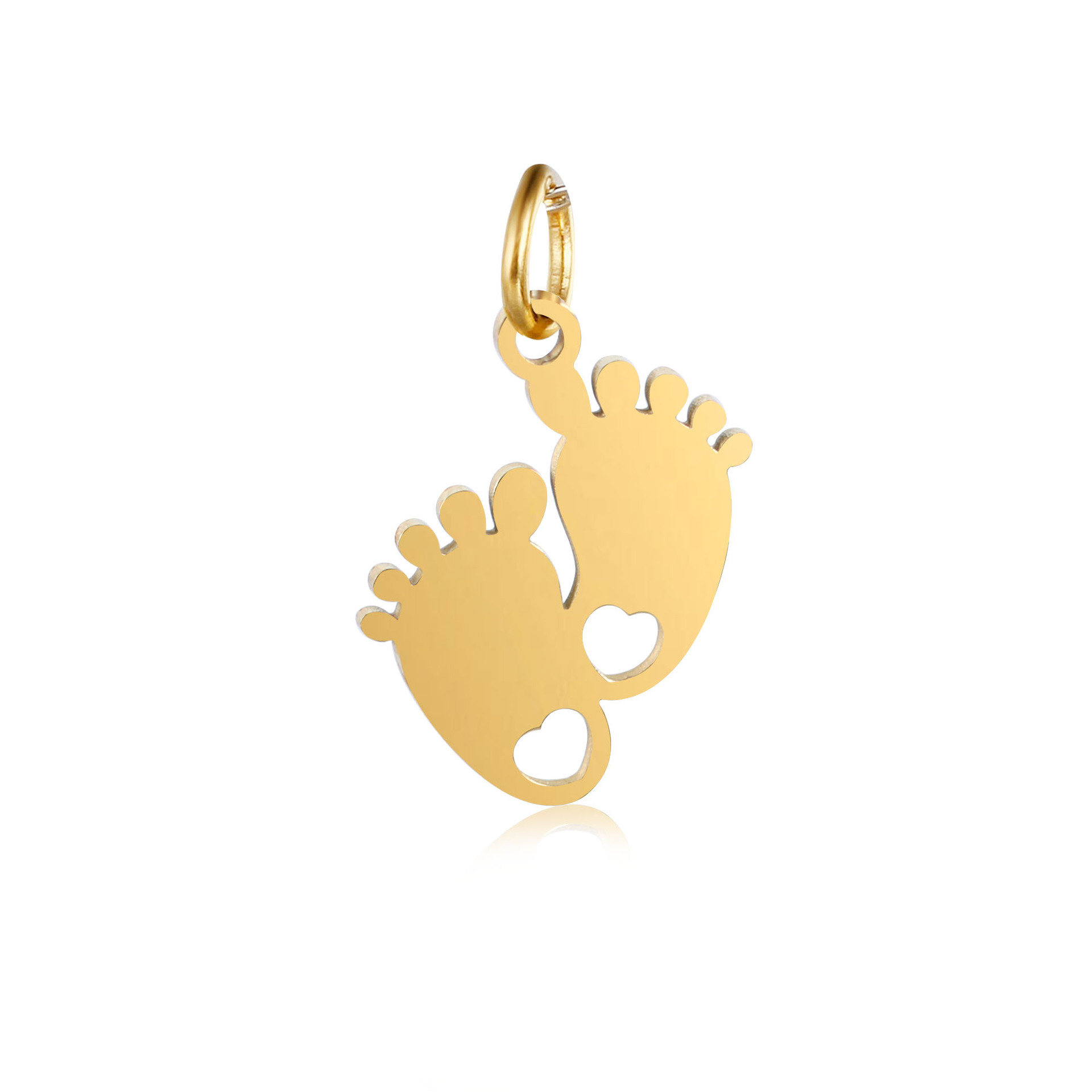 27g Weight Pendant Jewelry Making Type DIY Jewelry Accessories Classification 5 PCS/Package Quantity 304 Stainless Steel Material Foot Pattern Plating Design Cute Style 5 PCS/Package 304 Stainless Steel Foot Pendant 3