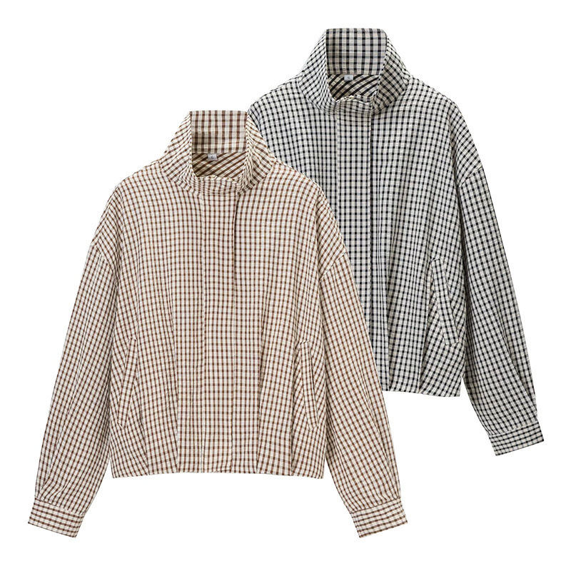European and American 2026 New Style Ins Fashion Stylish Women's Unique Plaid Bomber Jacket 3046210 European and American 2026 New Style Ins Fashion Stylish Women's Unique Plaid Bomber Jacket 3046210
