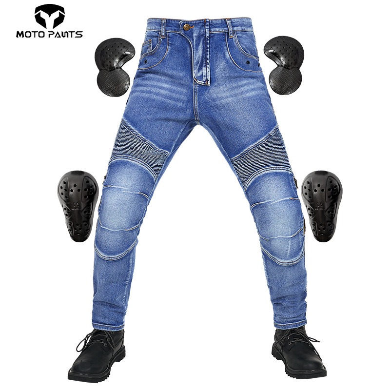 Factory Direct Sales Motorcycle Riding Jeans Men's Motorcycle Racing Casual Pants Summer Anti-Fall Kevlar Pants
